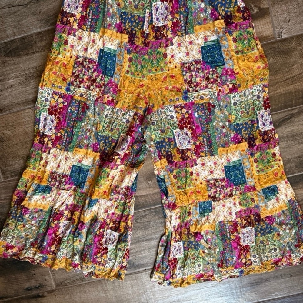Natural Life Zoe Mandala Patchwork Wide-Leg Jumpsuit,Multi, L (NWOT) - Picture 7 of 10